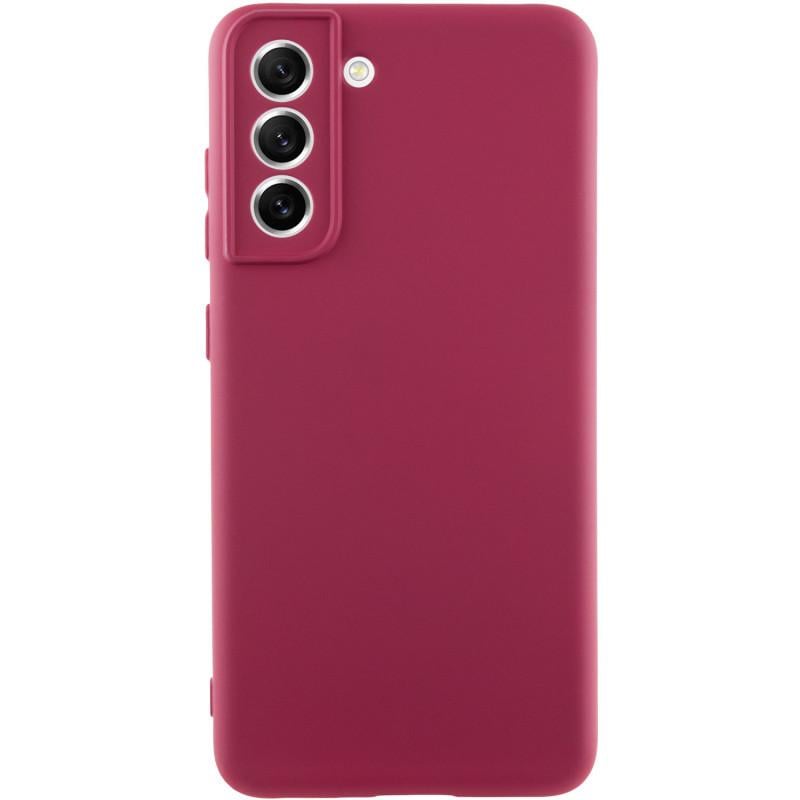 Противоударный чехол TPU GETMAN Liquid Silk Full Camera для Samsung Galaxy S21 Бордовый / Marsala