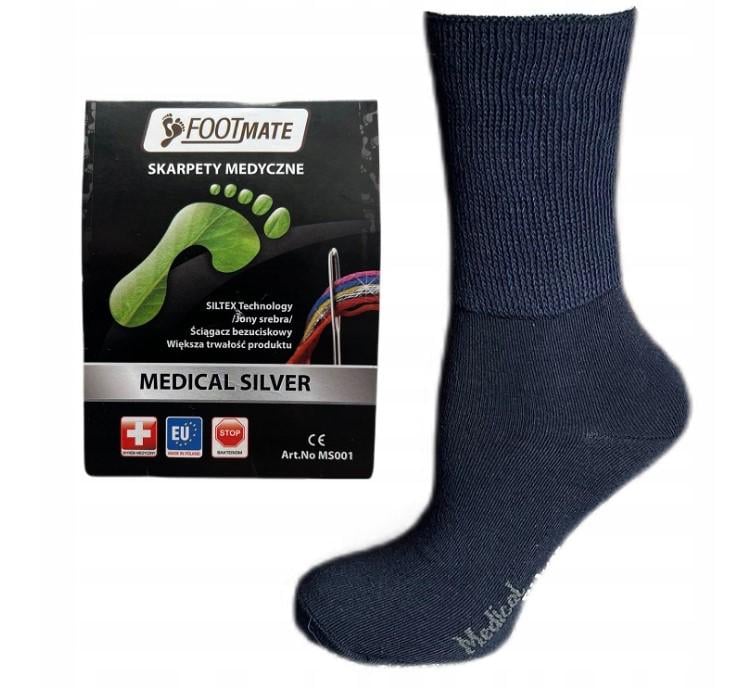 Носки диабетические с серебром Footmate Medical Silver L р. 42/44 Темно-синий (MS001_B4244)