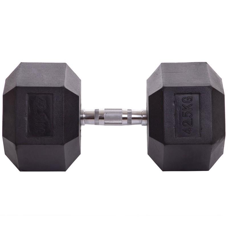 Гантель цільна TA-2679 шестигранна 42,5 кг Чорний (56363153) - фото 2