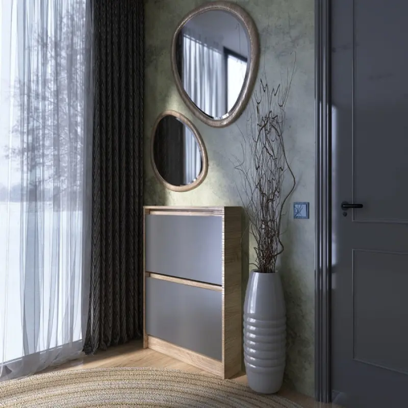 Тумба для обуви Эверест Сити Графит/Дуб сонома (26845250) - фото 7