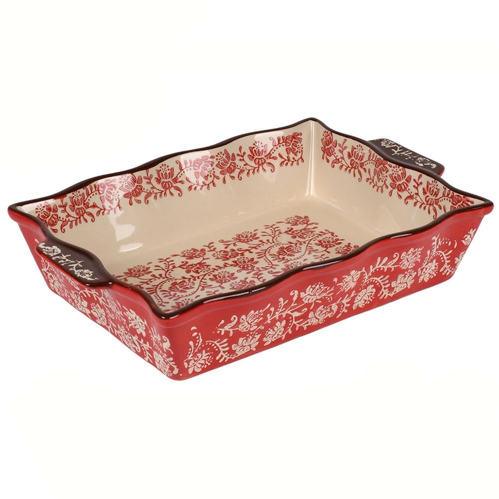 Форма для запекания керамическая Stenson Ornament 27х19х6 см Красный (R35644-S)