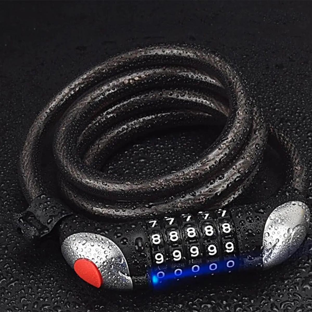 Замок кодовый велосипедный ROCKBROS RKS531 с подсветкой 120 см Черный (RB-RKS531-2795) - фото 3 Замок кодовый велосипедный ROCKBROS RKS531 с подсветкой 120 см Черный (RB-RKS531-2795) - фото 3