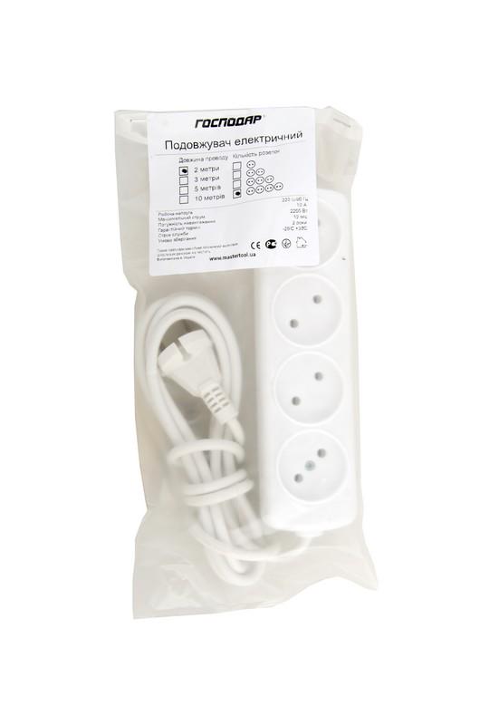 Подовжувач Господар 4 розетки 2 м (94-0058) - фото 2 Подовжувач Господар 4 розетки 2 м (94-0058) - фото 2