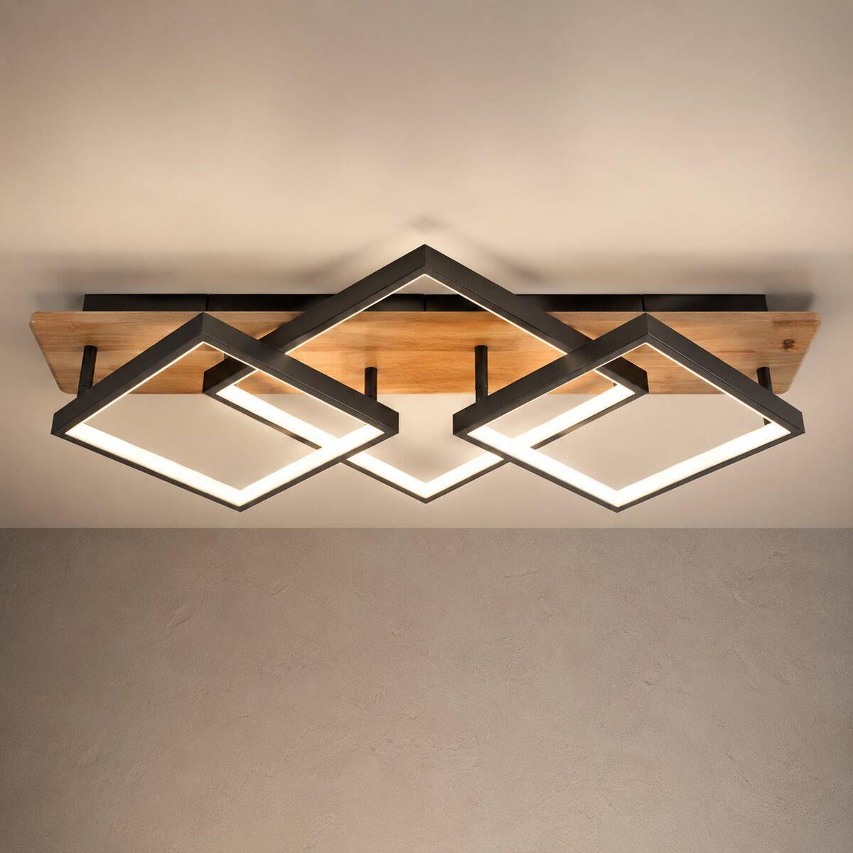 Люстра потолочная светодиодная Light House SRS-20672/3 BK/WOOD Черный/Дерево Люстра потолочная светодиодная Light House SRS-20672/3 BK/WOOD Черный/Дерево
