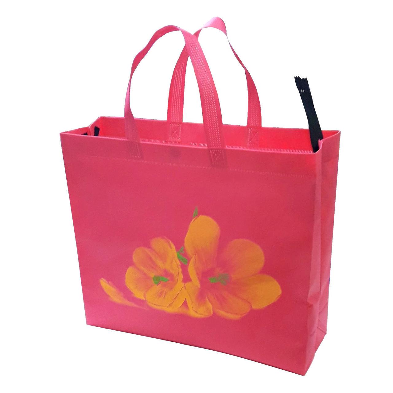 Сумка-шоппер ECOBag №22 Цветок ярко-розовый 37х32х12 см (204807-224)