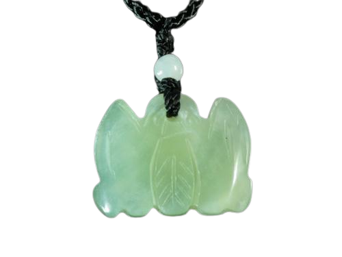 Амулет з каменю нефрит Летюча Миша 2,5x2,0x0,5 см (t07814)