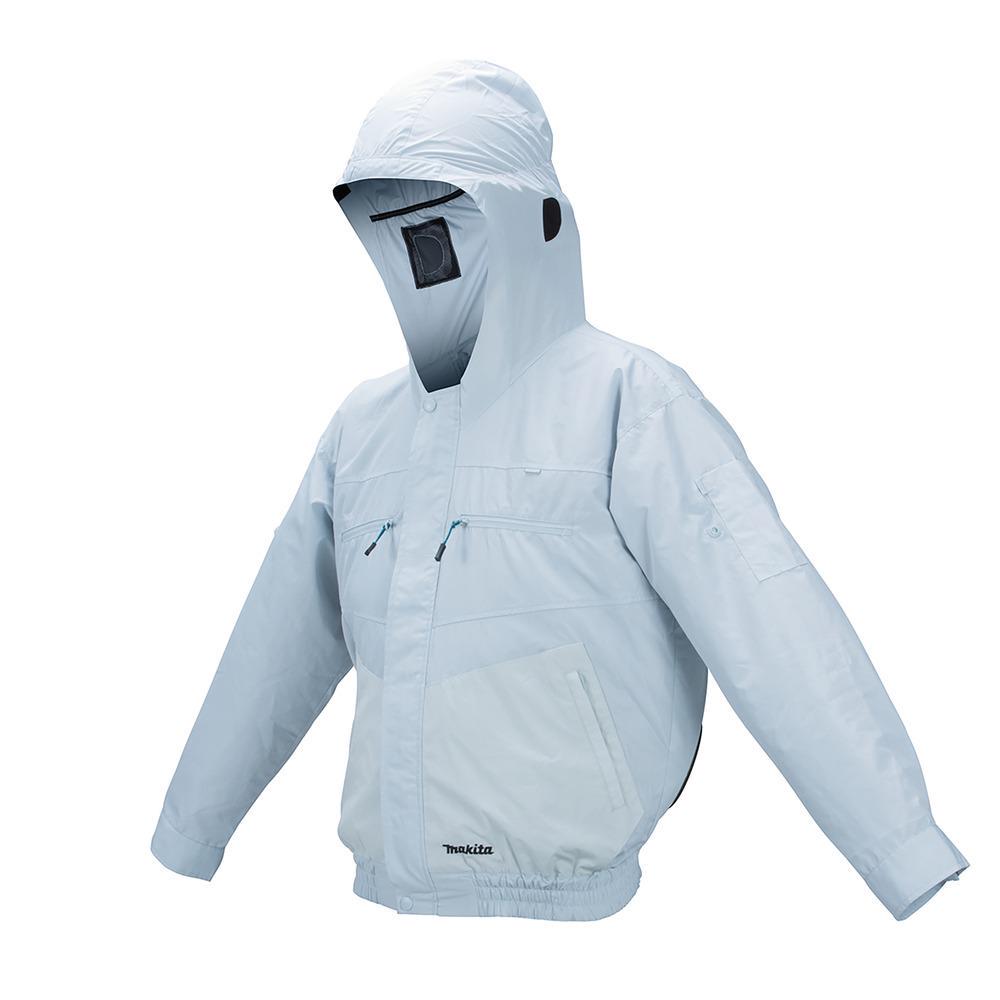 Куртка с капюшоном аккумуляторная с вентиляцией Makita DFJ211ZL (LXT, CXT, без аккумуляторов и зарядного устройства)