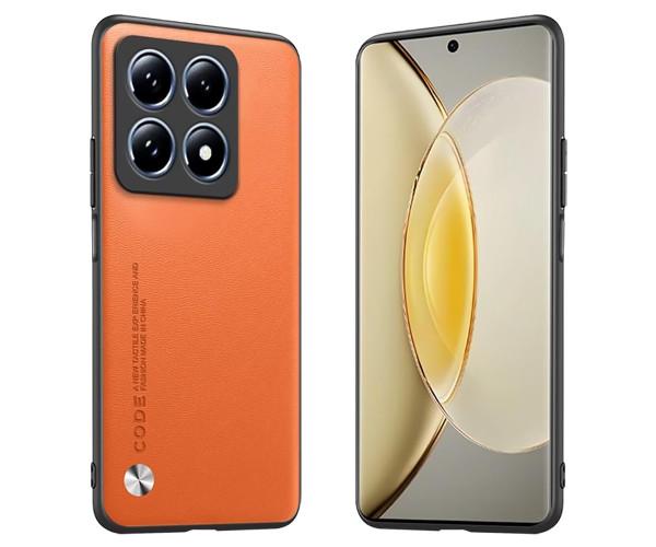 Кожаный чехол - накладка CODE Tactile Experience для Xiaomi 14T Pro Оранжевый Кожаный чехол - накладка CODE Tactile Experience для Xiaomi 14T Pro Оранжевый
