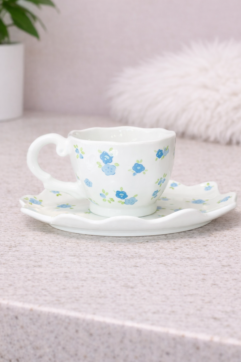 Чашка з блюдцем Незабудка 300 мл Білий (8030-401)