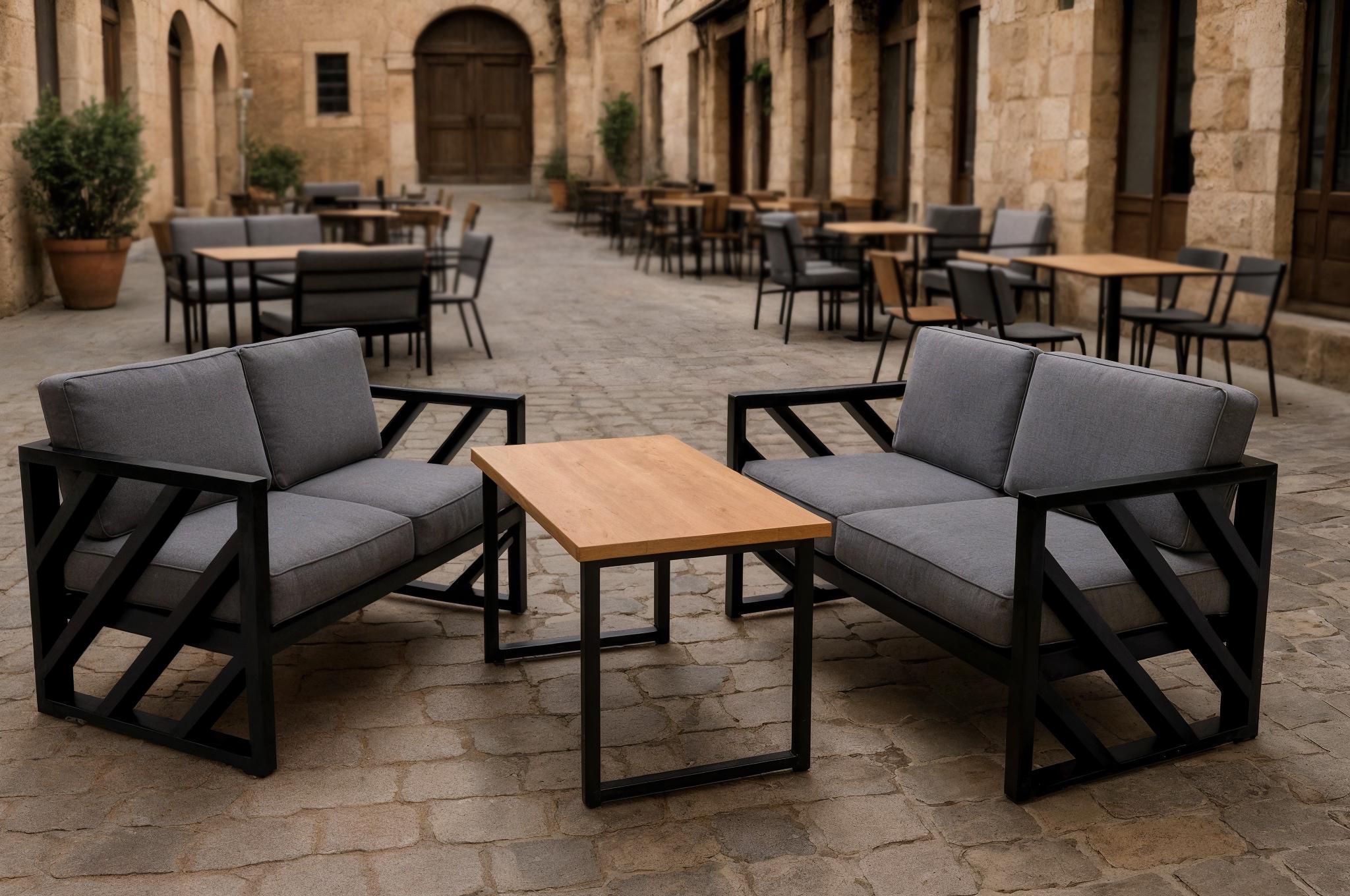 Диван металлический Tobi Sho Гранд/DV4 с подушками 750х1300х700 мм рогожка Светло-серый/34 (DV40R525) - фото 3