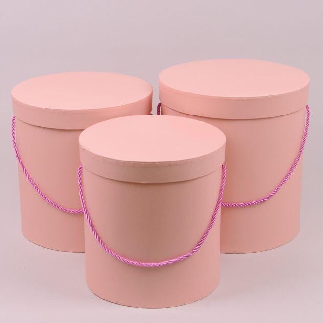 Комплект коробок для цветов Flora 3 шт. Розовый (42007)