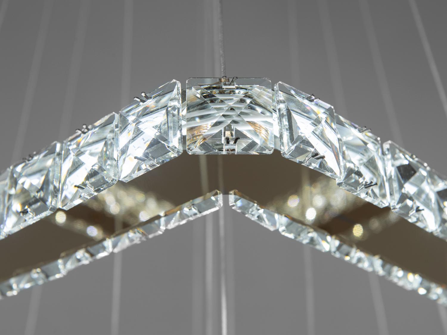 Люстра многоуровневая с кристаллами и димером (7262W/400+280+160G) - фото 4 Люстра многоуровневая с кристаллами и димером (7262W/400+280+160G) - фото 4
