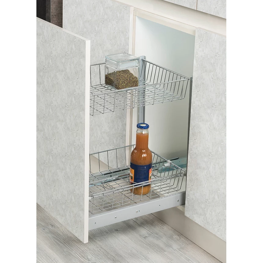 Карго Starax для бутылок с дотягом S-2103-C на 2 полки 450 мм Хром (010574)