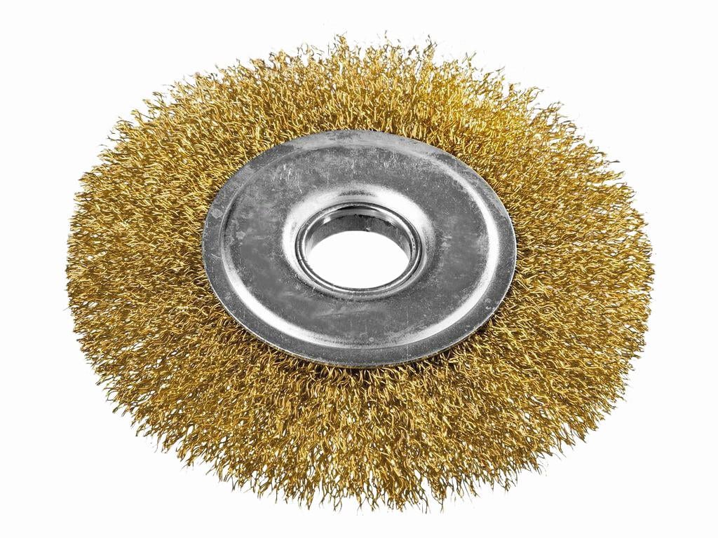 Щітка дискова Mastertool з латуньованого рифленого дроту 150х22,2 мм (19-9115)