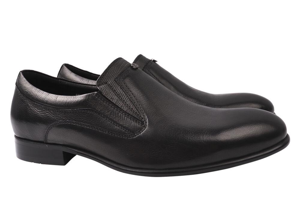 Туфли мужские Arees из кожи на низком ходу р. 41 Черный (57-20DT)