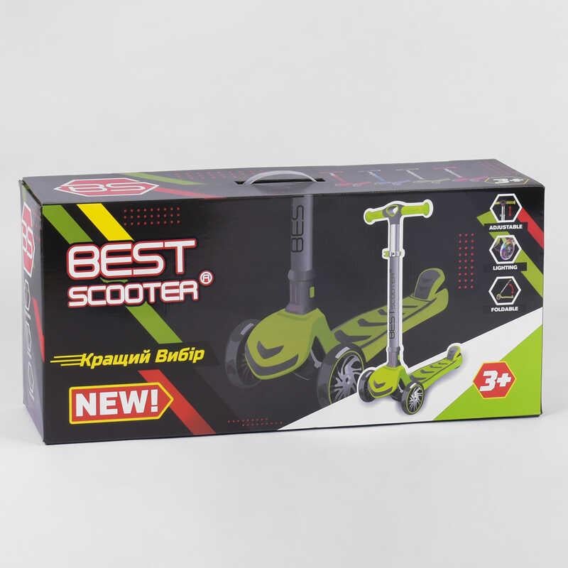 Самокат триколісний Best Scooter 46987 4 колеса PU зі світлом d 12 см Салатовий - фото 6 Самокат триколісний Best Scooter 46987 4 колеса PU зі світлом d 12 см Салатовий - фото 6