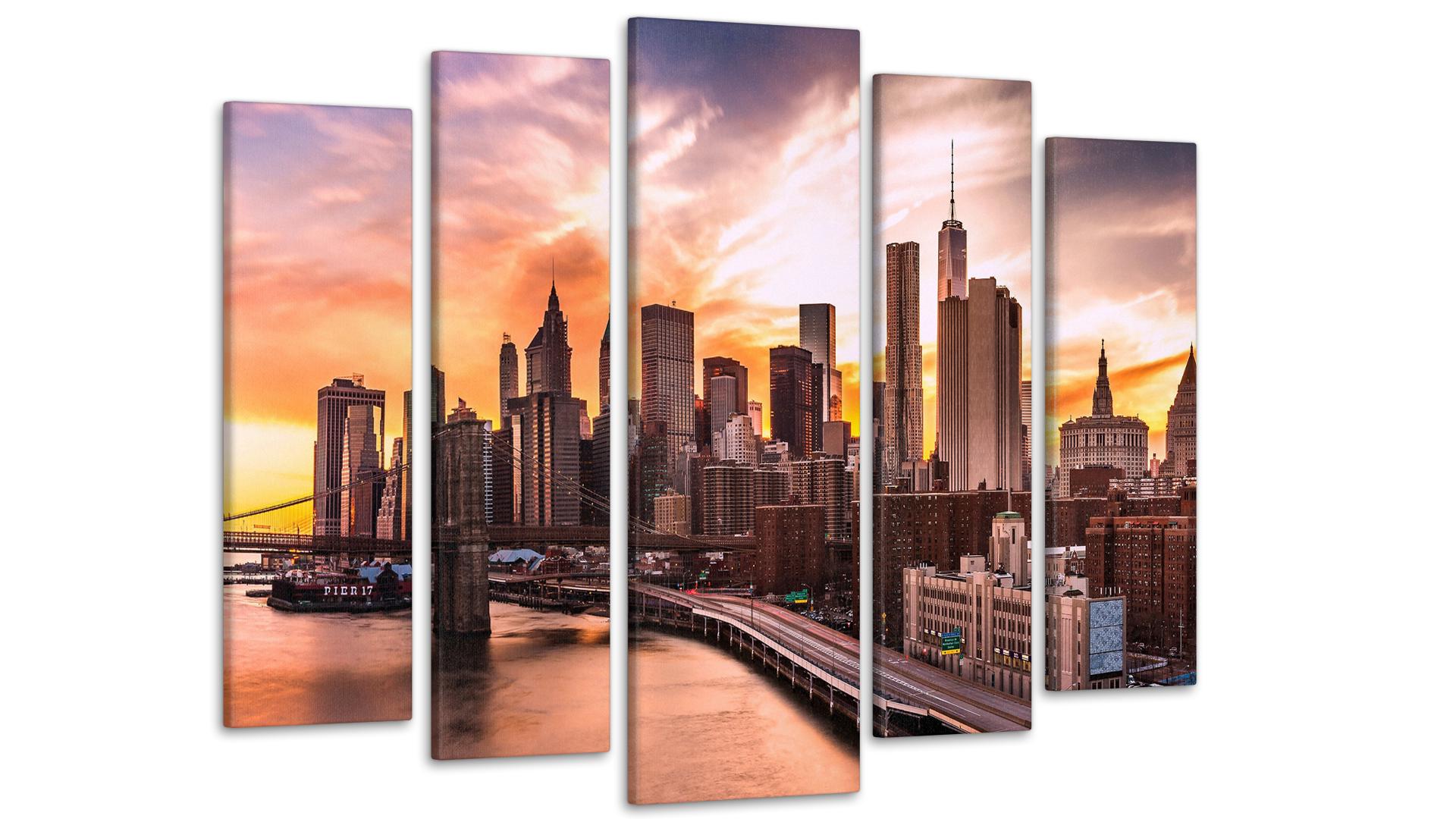 Модульная картина Город Закат 80х118 см (Art-161_5)