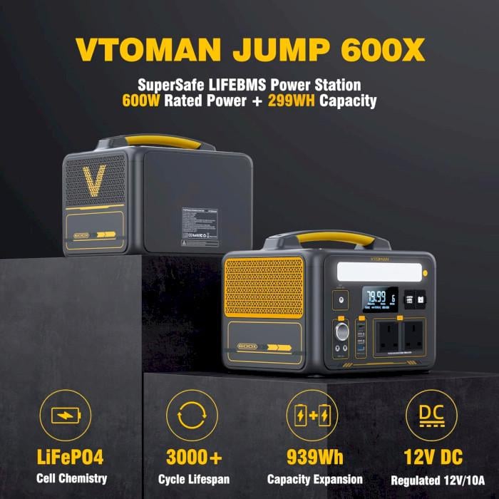 Батарея для зарядной станции VTOMAN Jump 600X PB-23 640 Вт/ч (Jump 600X Extra Battery) - фото 5