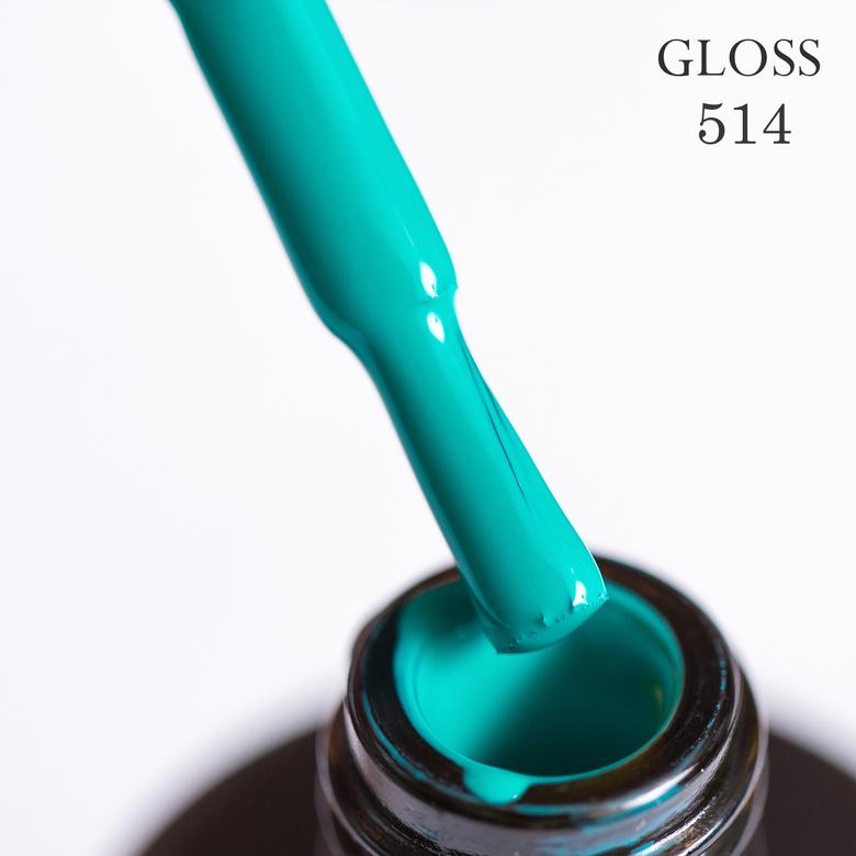 Гель-лак GLOSS 514 15 мл Бирюзовый (3735719)
