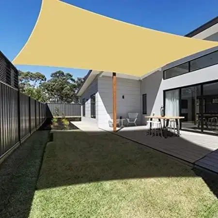 Тент солнцезащитный прямоугольный Сетка 4х8 м Бежевый