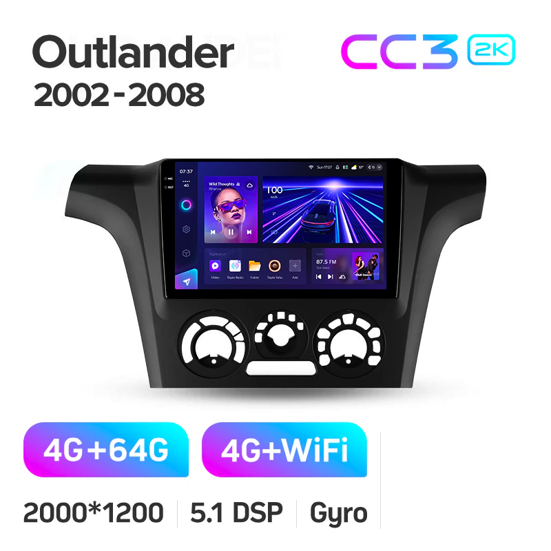 Автомагнітола штатна Teyes CC3 2K для Mitsubishi Outlander 2002-2008 Android 4/64 Гб Wi-Fi/4G варіант F2 (1879916292) - фото 2