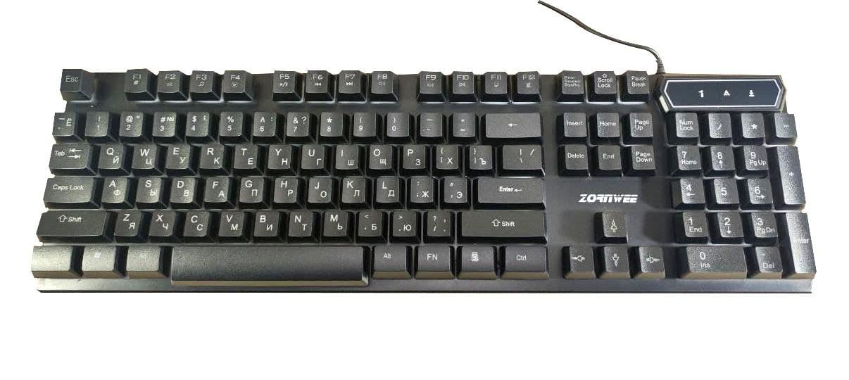 Клавіатура ігрова дротова ZORNWEE ZE-510 c RGB підсвічуванням Black (6400826)