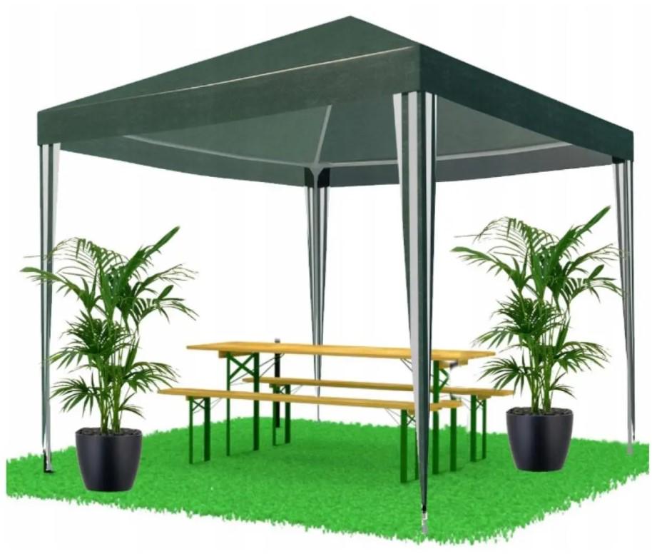 Садовий павільйон альтанка намет Bonro B-9001 без стінок 3х3 м Зелений (6012)