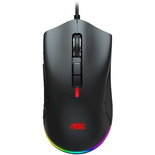 Мышь компьютерная игровая AOC GM530B проводная 1,8 м с подсветкой 100-16000 dpi Черный