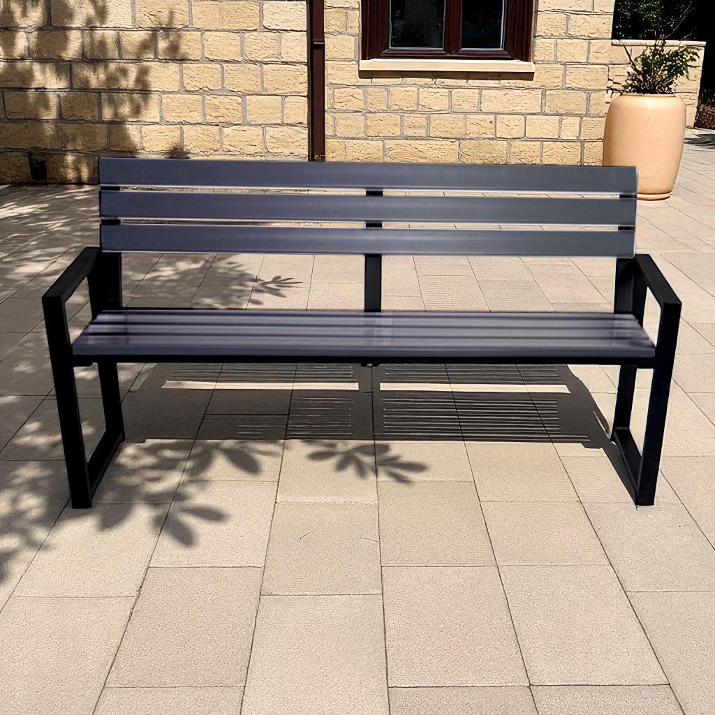 Лавка садова ТОБІ ШО модерн люкс ПВХ 1614х838х545 мм Графітово-чорний - фото 4 Лавка садова ТОБІ ШО модерн люкс ПВХ 1614х838х545 мм Графітово-чорний - фото 4