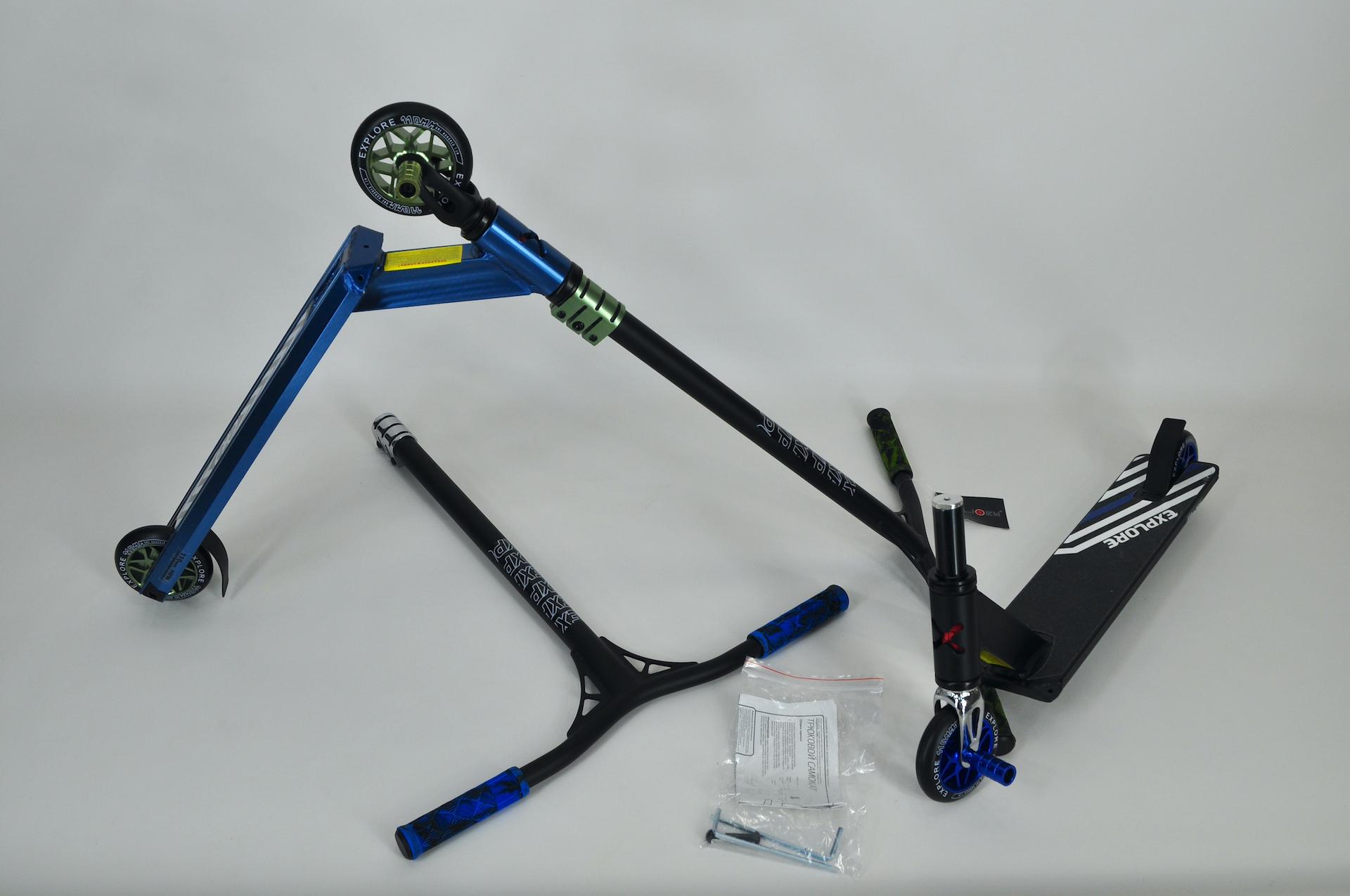 Самокат трюковий Explore Leidart Grand + пега Синій/Зелений - фото 12 Самокат трюковий Explore Leidart Grand + пега Синій/Зелений - фото 12