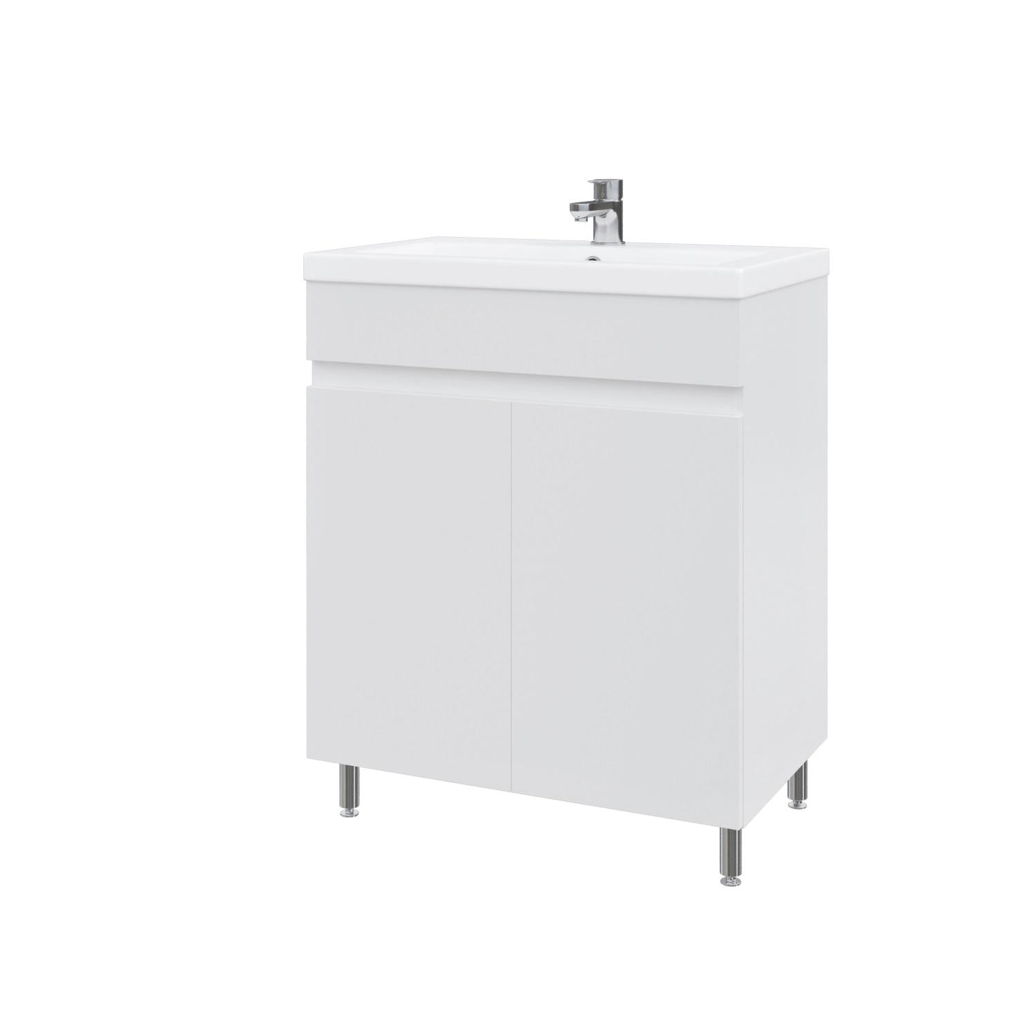 Тумба підлогова MEBLIBUD ERICA 70 з 2-ма дверцями з умивальником Cers 70 см Білий (44360/2)