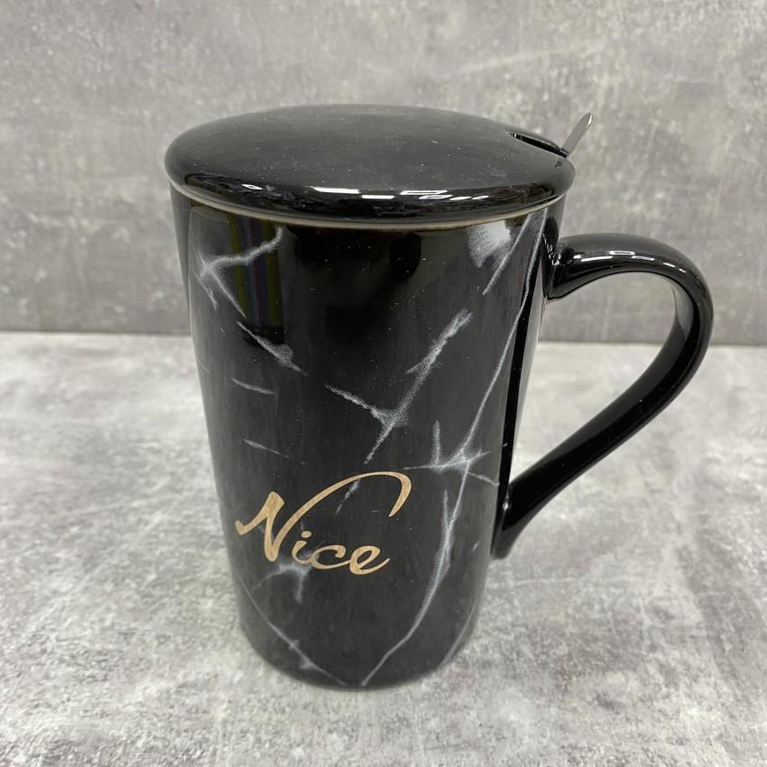 Чашка Olens O8030-81 Nice з кришкою керамічна з ложкою 375 мл - фото 3 Чашка Olens O8030-81 Nice з кришкою керамічна з ложкою 375 мл - фото 3