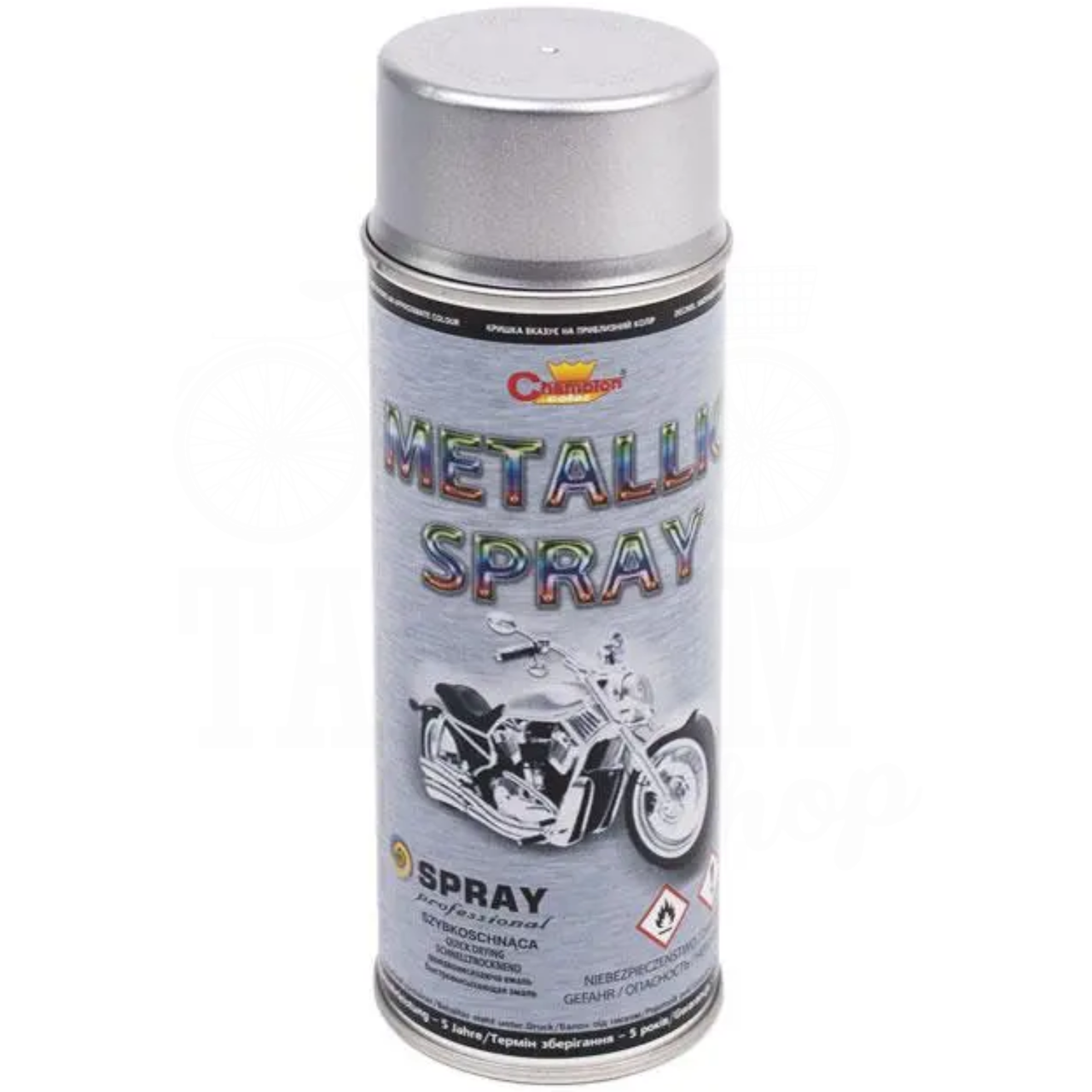 Краска с эффектом металлик Champion Metallic Spray 400 мл аэрозоль Серебристый Краска с эффектом металлик Champion Metallic Spray 400 мл аэрозоль Серебристый