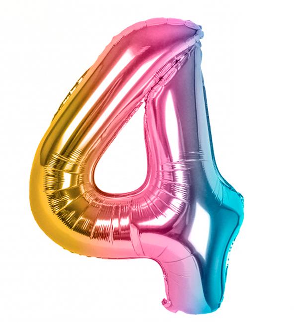 Шарик Цифра "4" 100 см - фото 1 Шарик Цифра "4" 100 см - фото 1