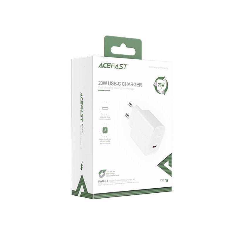 Зарядное устройство сетевое для ACEFAST A1 PD20W single USB-C charger White (6974316280040)