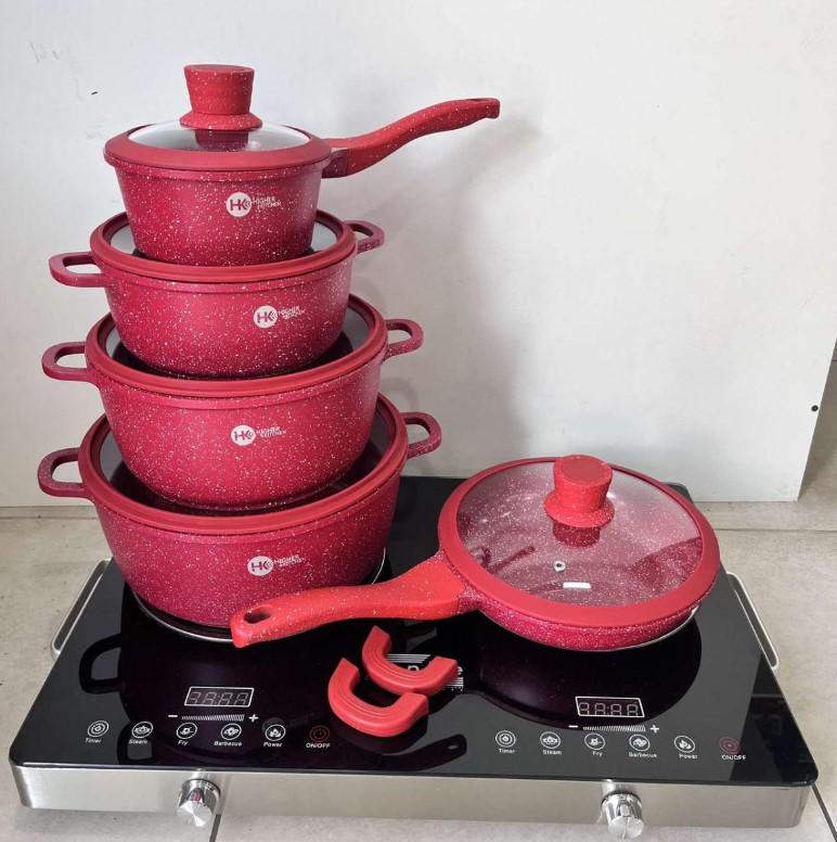 Набір каструль Higher Kitchen НК-316 12 предметів Червоний (25580097) - фото 3 Набір каструль Higher Kitchen НК-316 12 предметів Червоний (25580097) - фото 3