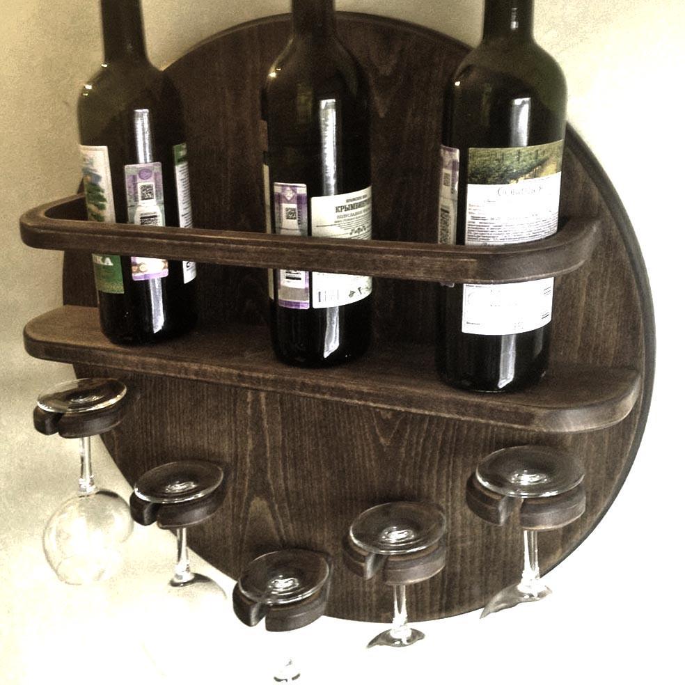 Полка для вина настенная из дерева Фукугава Мокко (ПНК-011710)