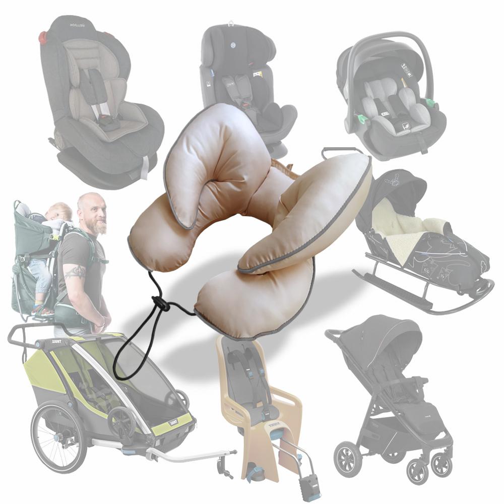 Подушка дитяча захисна для автокрісла/коляски Ontario Baby Travel Classic Pillow Бежевий (ART-0000640) - фото 7