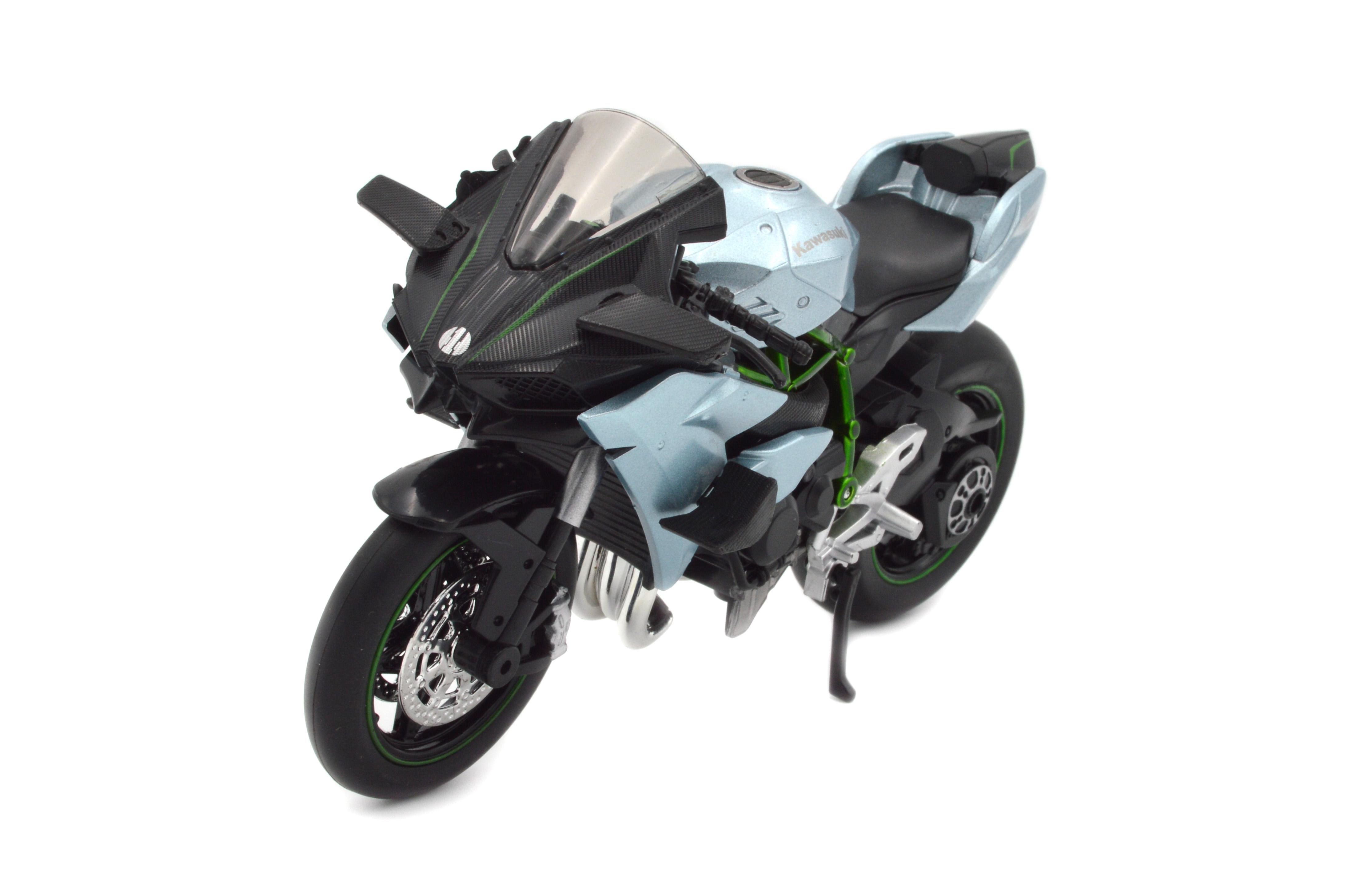 Игрушечный мотоцикл Kawasaki Ninja H2R металл/пластик 1:12 звук/свет/амортизация (BG 26-102)
