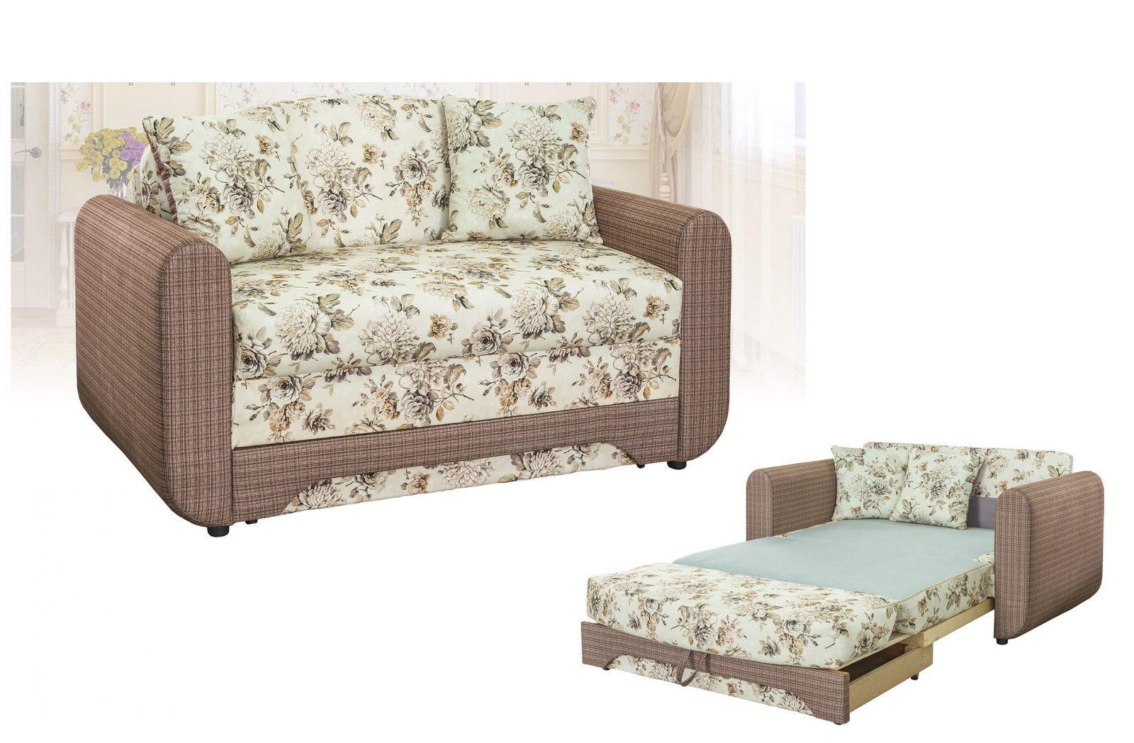 Диван Дюймовочка Юниор 1540x950x890 (раскладной/еврокнижка) из ДСП дерево ткань Луиза коричневый Мебель Сервис