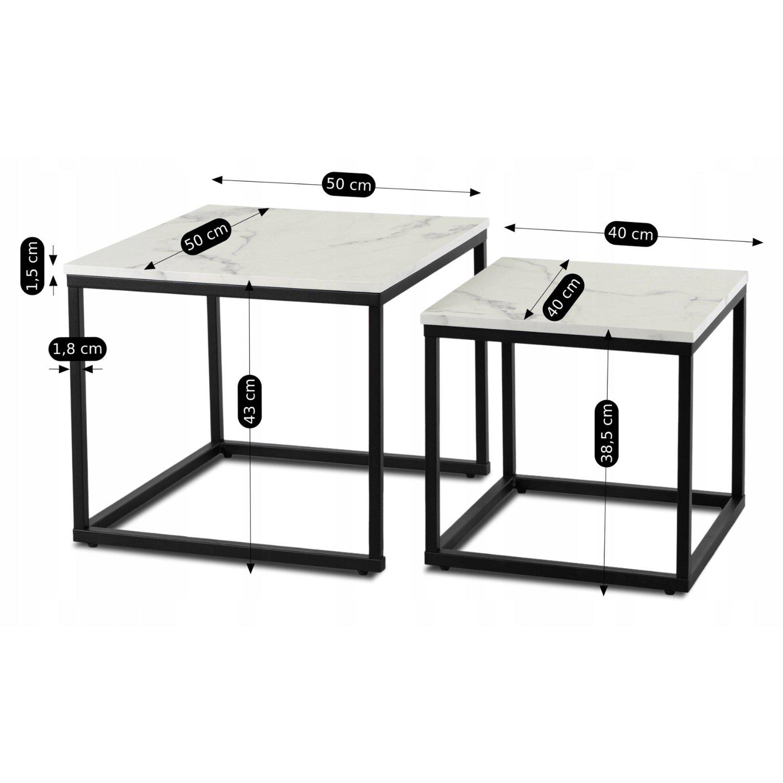 Комплект журнальных столов Mebel Elite ORI Marmur 2 шт. Белый (ME.ORI/BM/CZ/L) - фото 2 Комплект журнальных столов Mebel Elite ORI Marmur 2 шт. Белый (ME.ORI/BM/CZ/L) - фото 2