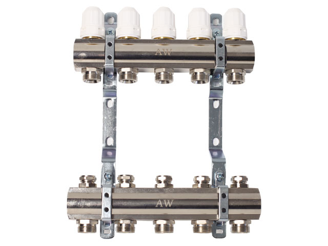 Коллекторная группа Aqua-World 1"Х3/4 на 12 выходов латунь