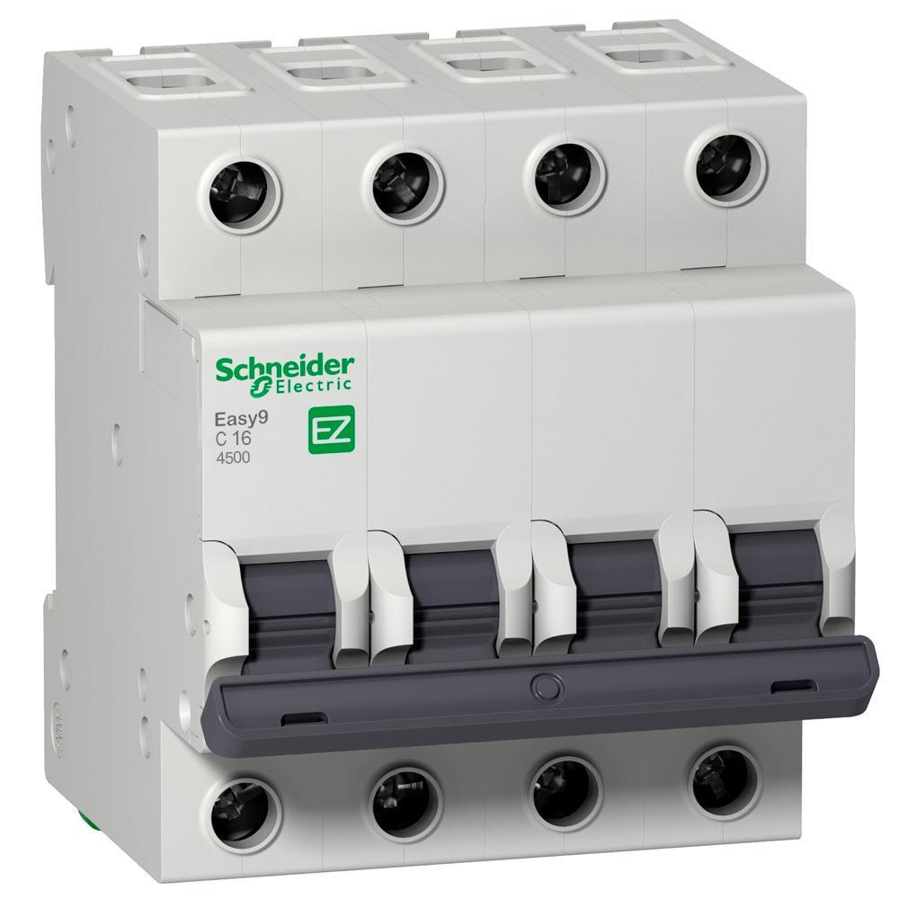 Автоматический выключатель Schneider Electric EZ9 4p 16A С Easy9 (EZ9F34416)