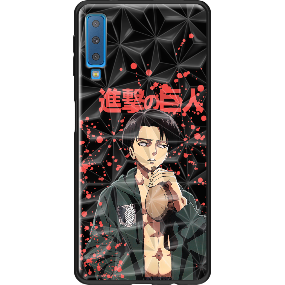 Чохол Boxface Samsung A750 Galaxy A7 2018 Атака Титанів Леві Чорний силікон с призмой (35481-bk89-37864)