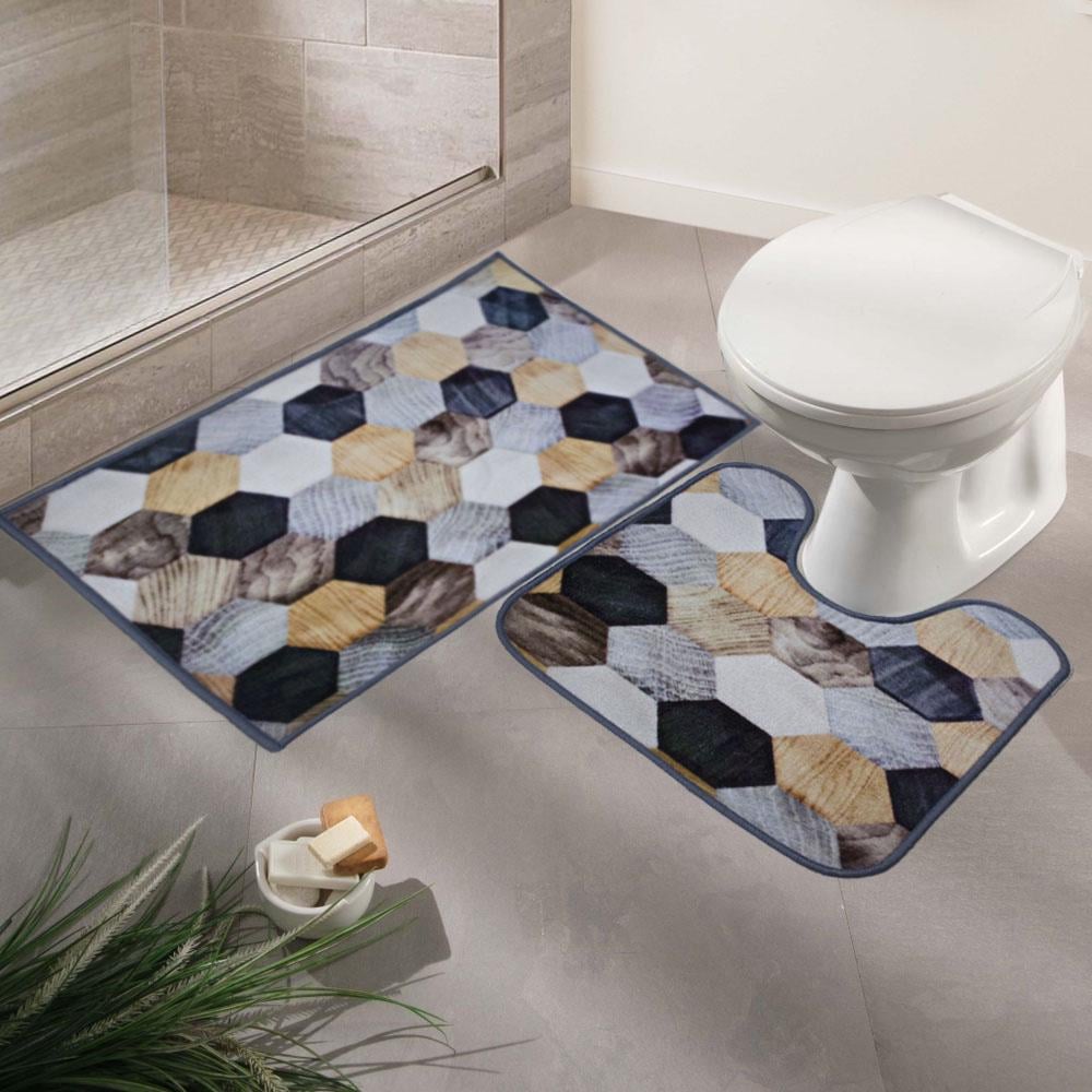 Набор для ванной комнаты Rosetta Соты 57x60/50x80 см - фото 2 Набор для ванной комнаты Rosetta Соты 57x60/50x80 см - фото 2