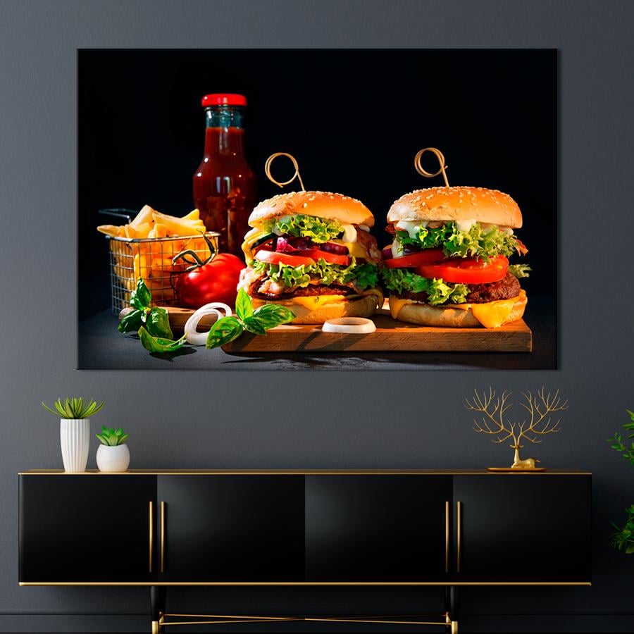 Настенний декор Два чизбургера 120x80 см (A307-1)