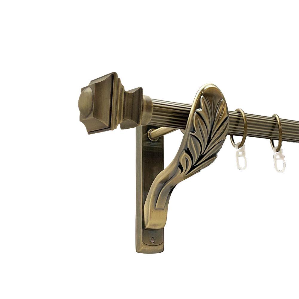 Карниз металлический Orvit Борджеза однорядный ретро рифленая труба/кольцо металлическое Антик 25 мм 200 см (00-00016599)