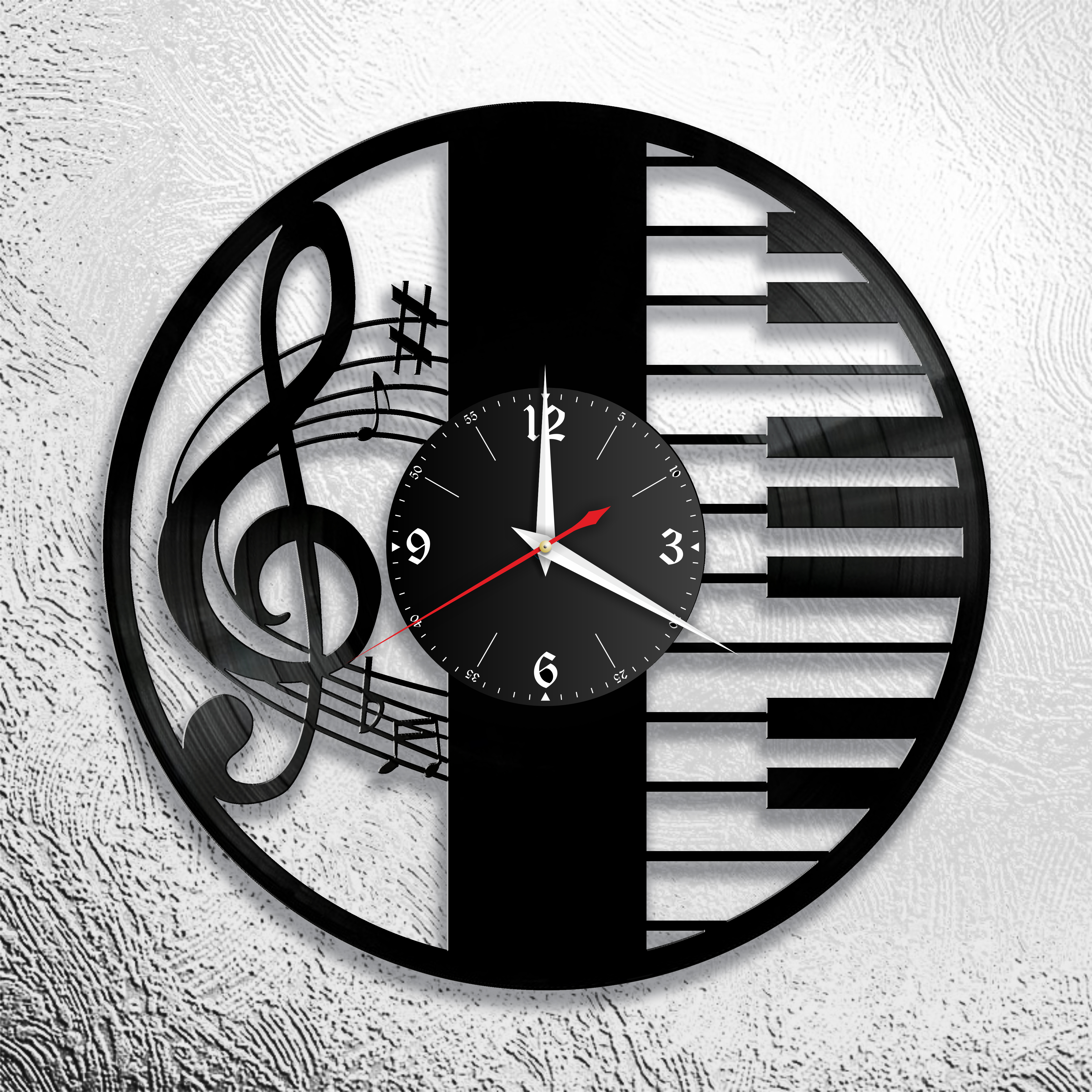 Часы настенные Фортепиано 0799 из виниловой пластинки