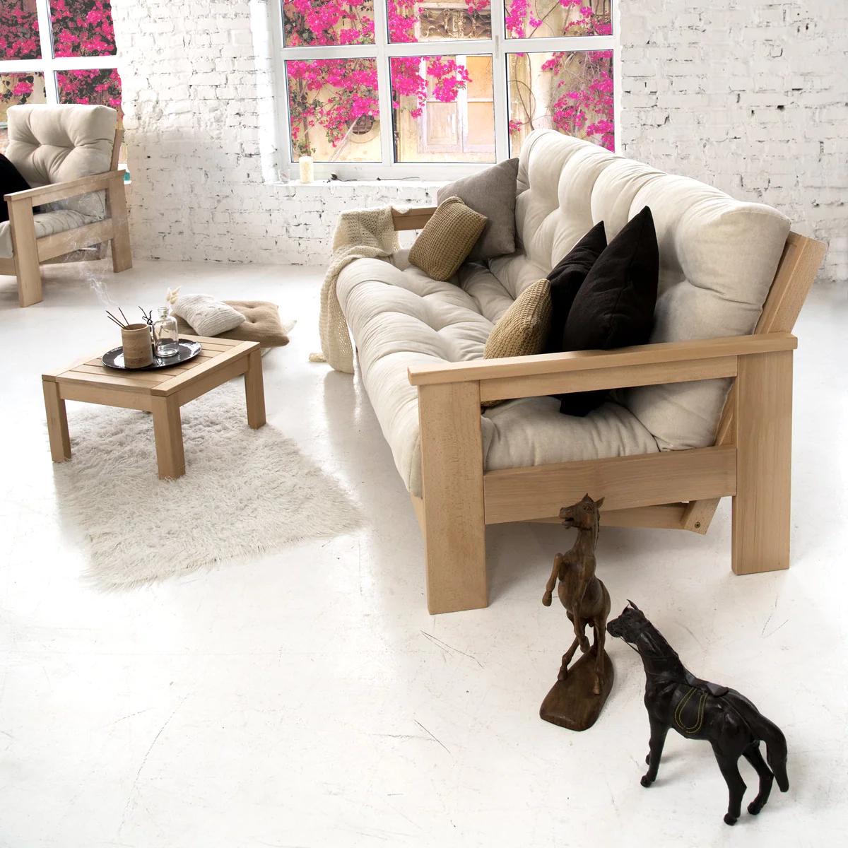 Диван-футон раскладной Woodman Mexico из массива дерева без покрытия Кремовый - фото 6 Диван-футон раскладной Woodman Mexico из массива дерева без покрытия Кремовый - фото 6