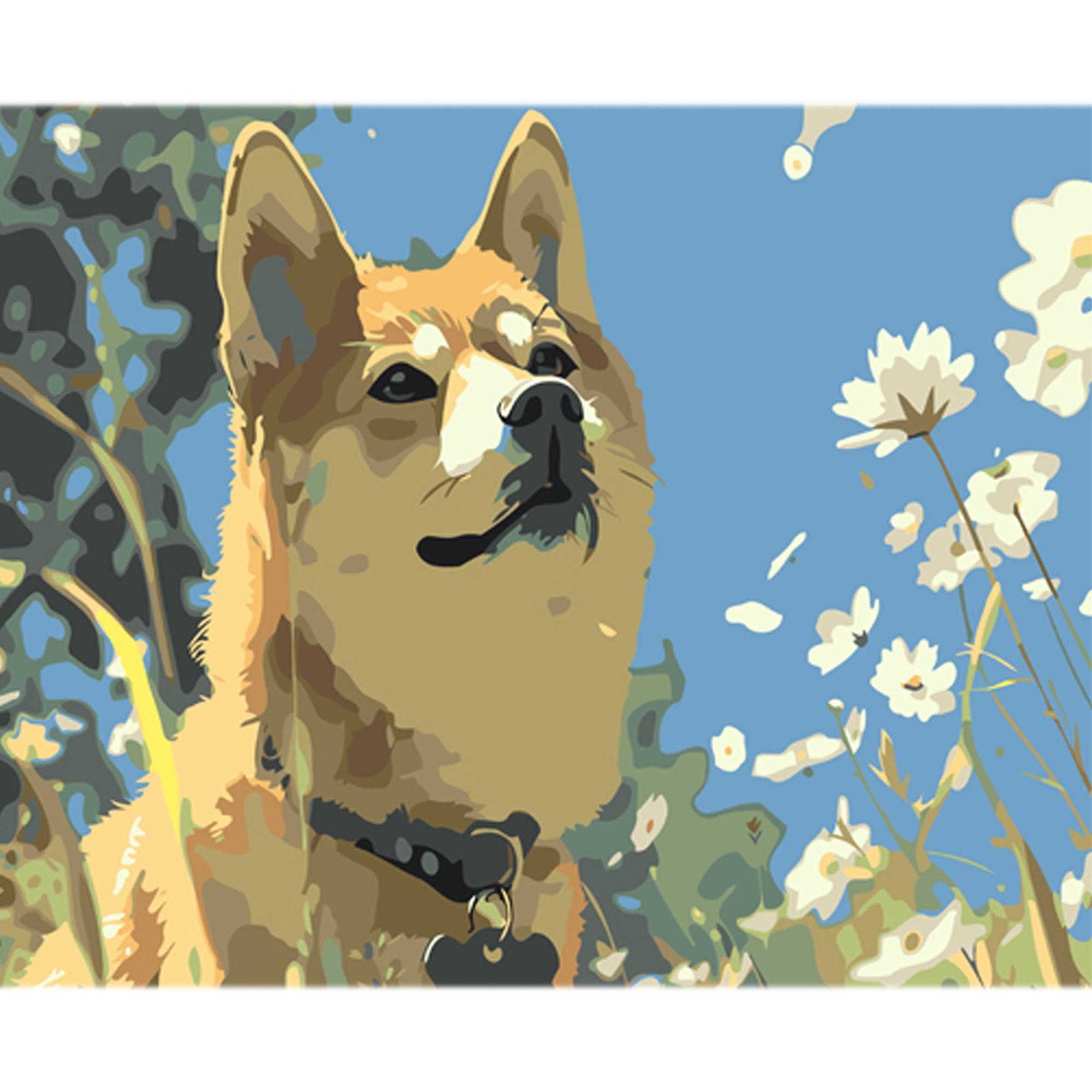 Картина по номерам Strateg Премиум Верный взгляд с лаком и уровнем 30x40 см (Str-LY61)